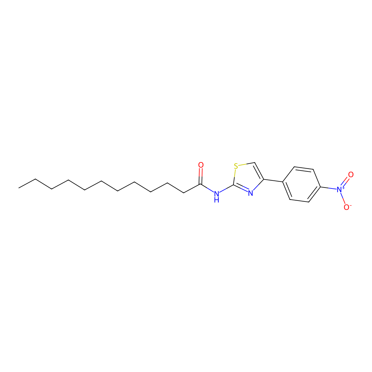 N-(4-(4-Nitrophenyl)thiazol-2-yl)dodecanamide molecular structure, CAS 332384-85-7