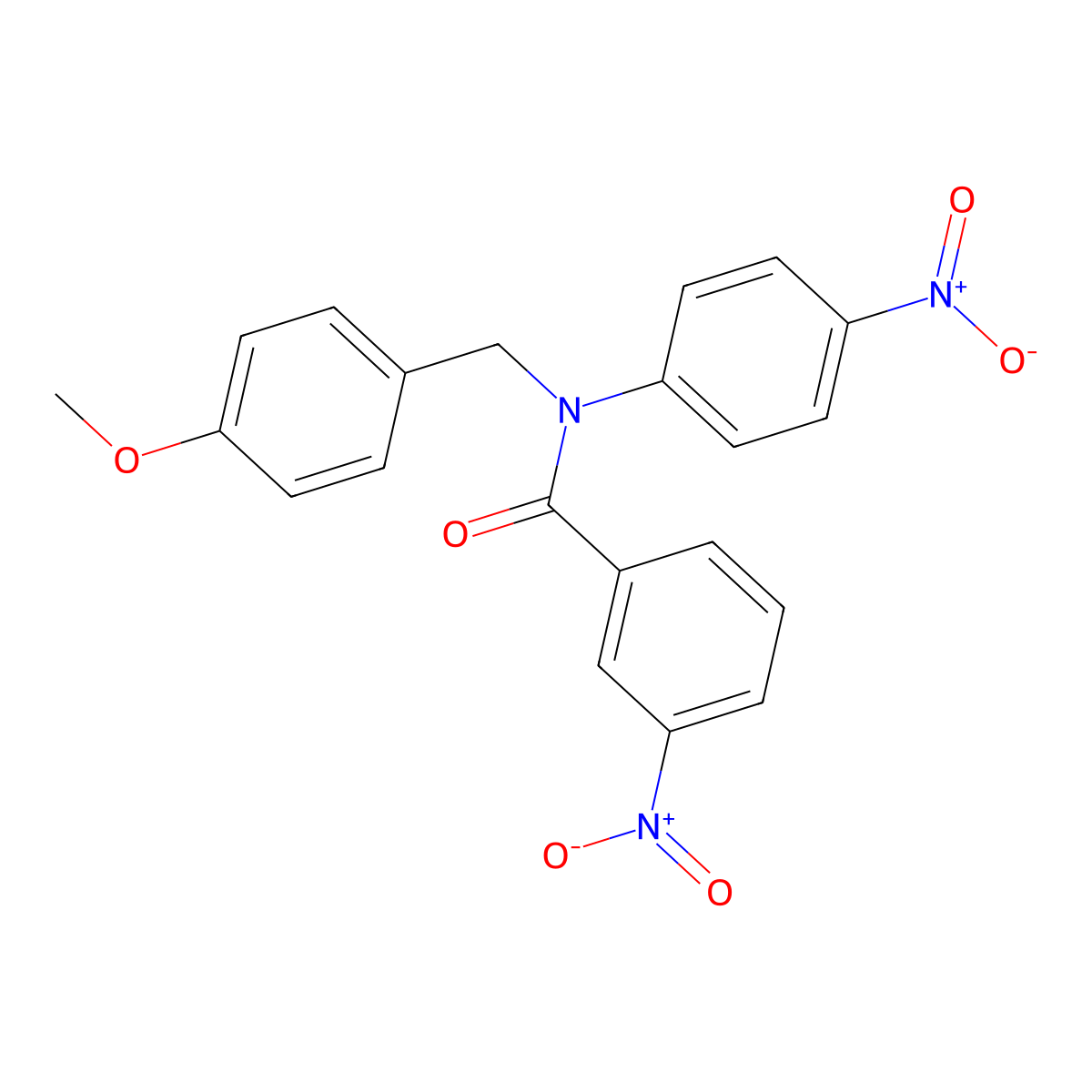 N-(4-Methoxybenzyl)-3-nitro-N-(4-nitrophenyl)benzamide molecular structure, CAS 332385-03-2