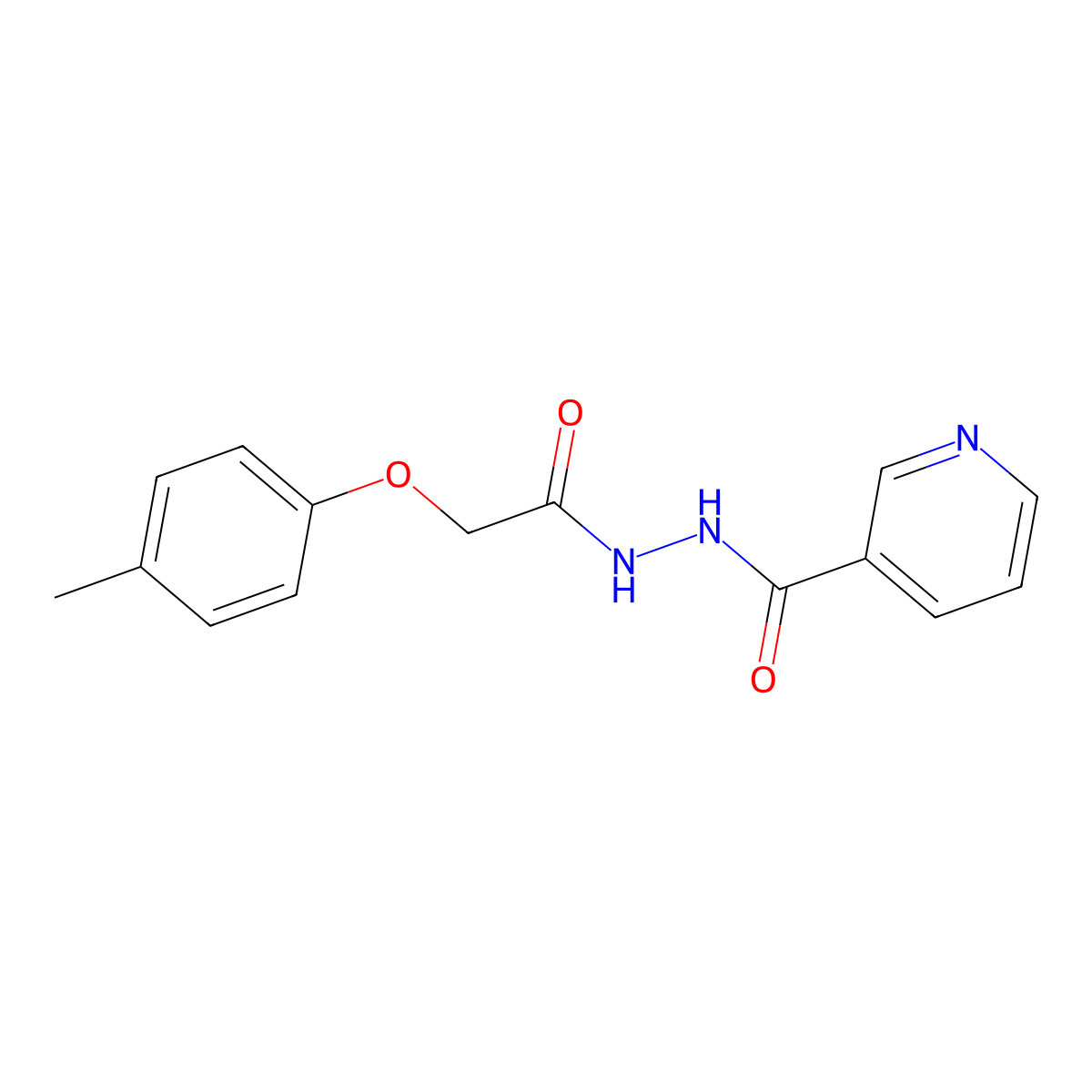 N'-(2-(p-Tolyloxy)acetyl)nicotinohydrazide molecular structure, CAS 332385-10-1