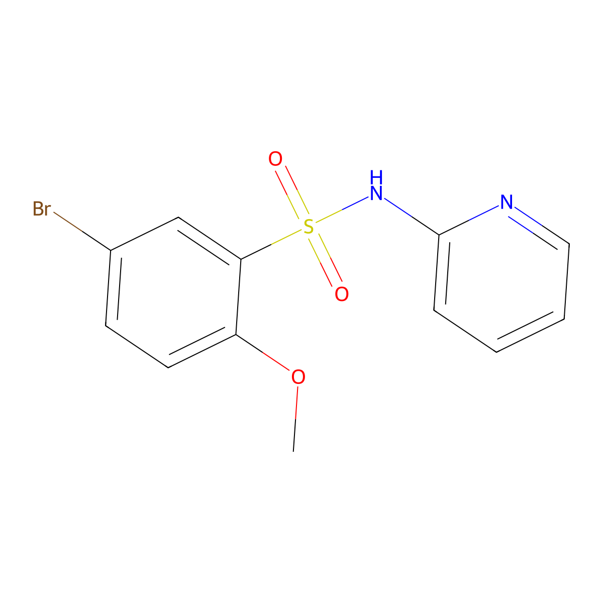 [(5-Bromo-2-methoxyphenyl)sulfonyl]-2-pyridylamine molecular structure, CAS 332388-54-2