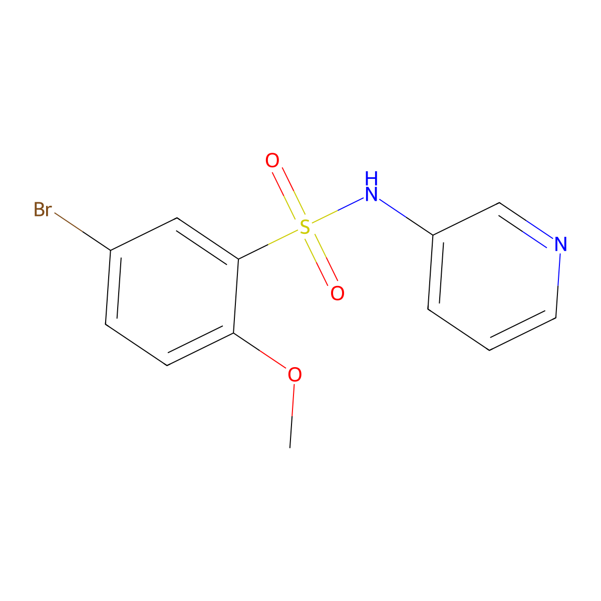 5-bromo-2-methoxy-N-pyridin-3-ylbenzenesulfonamide molecular structure, CAS 332388-55-3