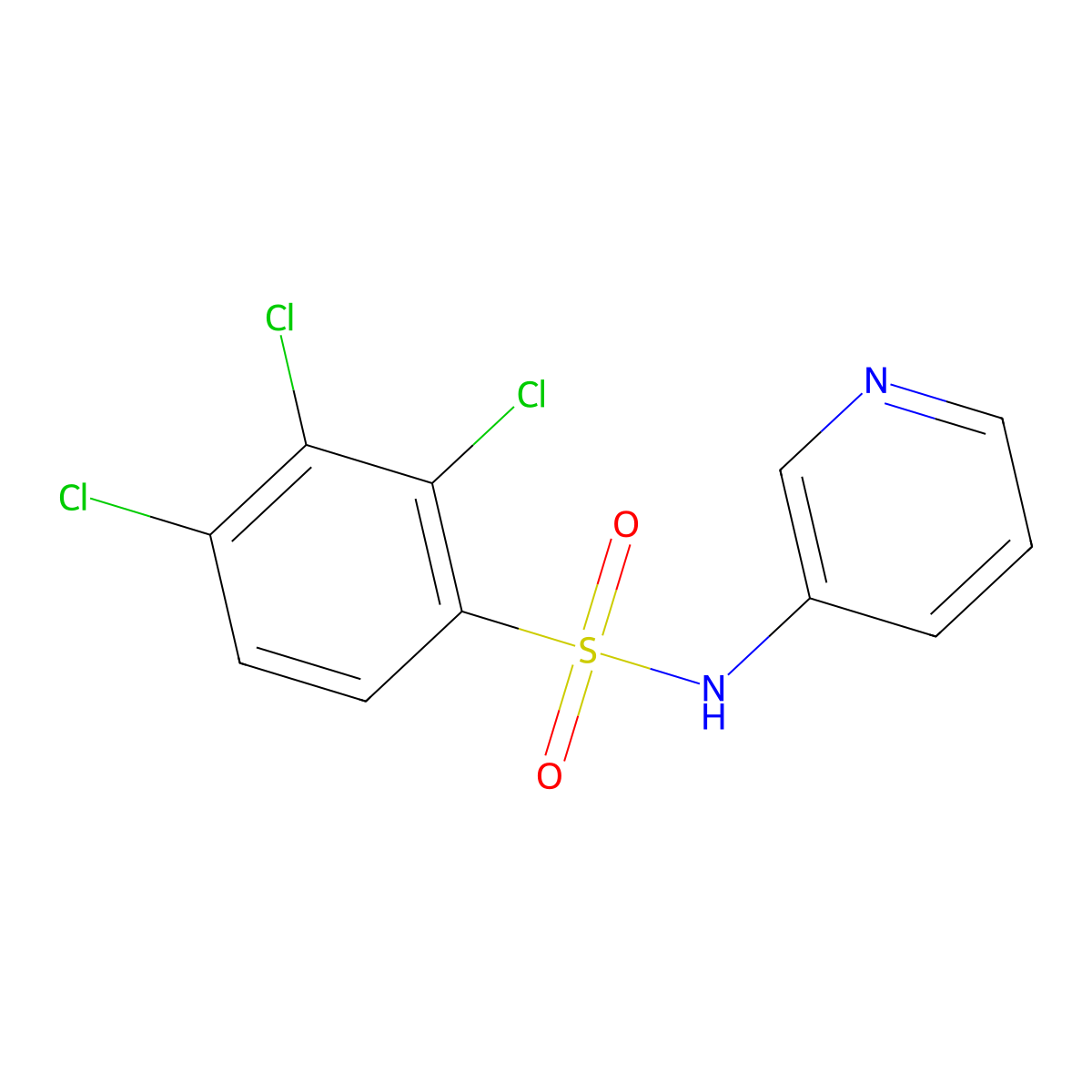 3-Pyridyl[(2,3,4-trichlorophenyl)sulfonyl]amine molecular structure, CAS 332388-67-7