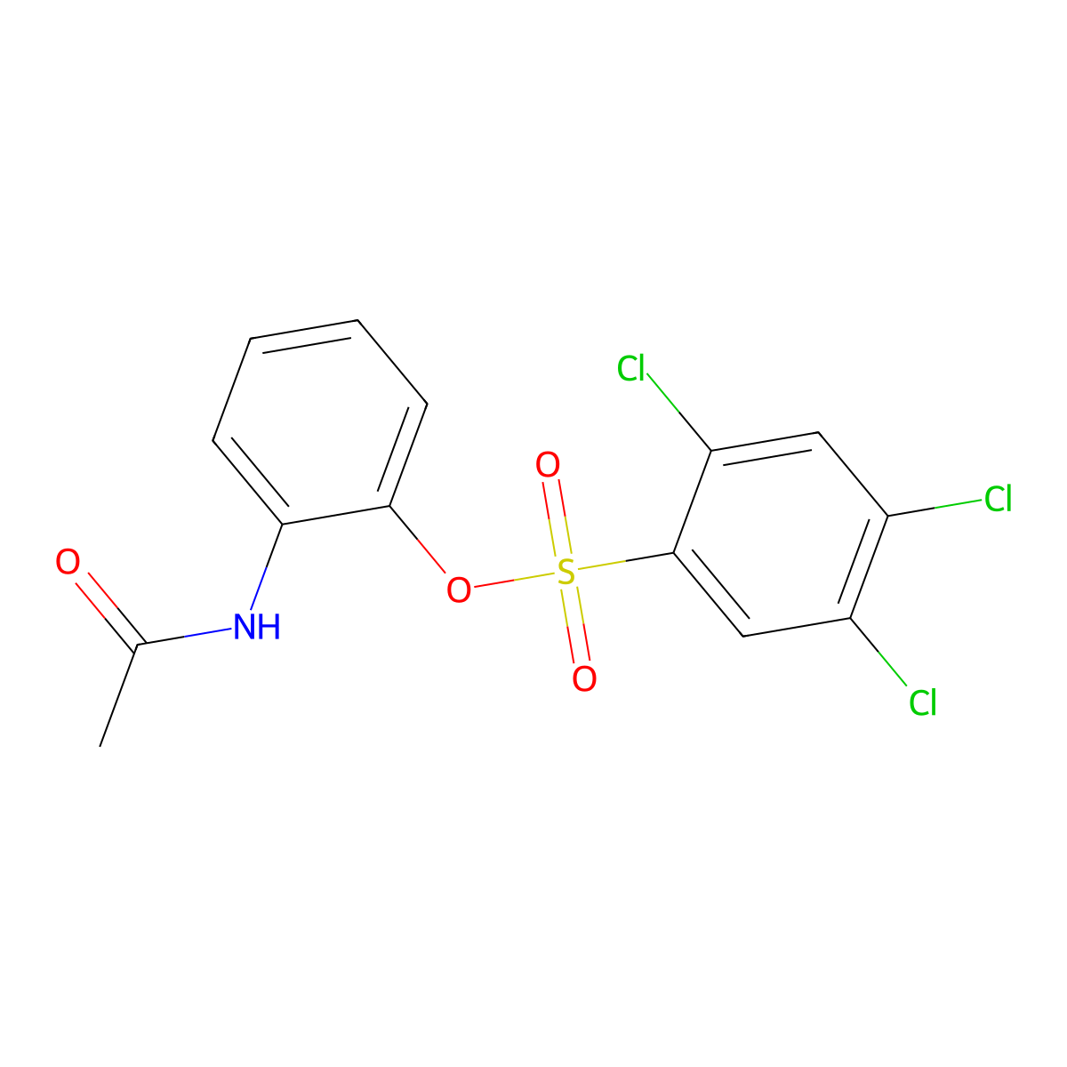 2-(Acetylamino)phenyl 2,4,5-trichlorobenzenesulfonate molecular structure, CAS 332388-69-9