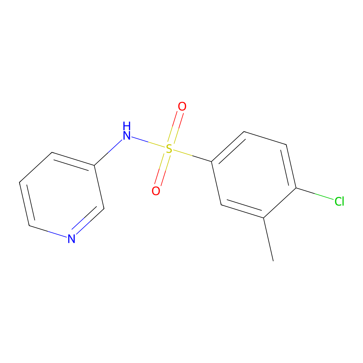 4-Chloro-3-methyl-N-(3-pyridinyl)benzenesulfonamide molecular structure, CAS 332388-71-3
