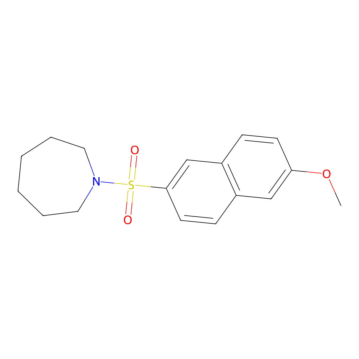 1-(6-Methoxynaphthalen-2-yl)sulfonylazepane molecular structure, CAS 332388-72-4
