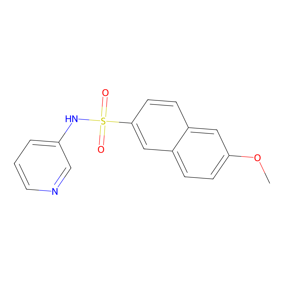 6-Methoxy-N-(3-pyridinyl)-2-naphthalenesulfonamide molecular structure, CAS 332388-83-7