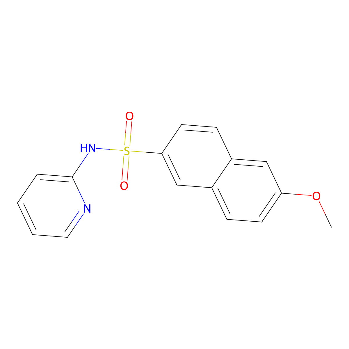 6-methoxy-N-pyridin-2-ylnaphthalene-2-sulfonamide molecular structure, CAS 332388-84-8