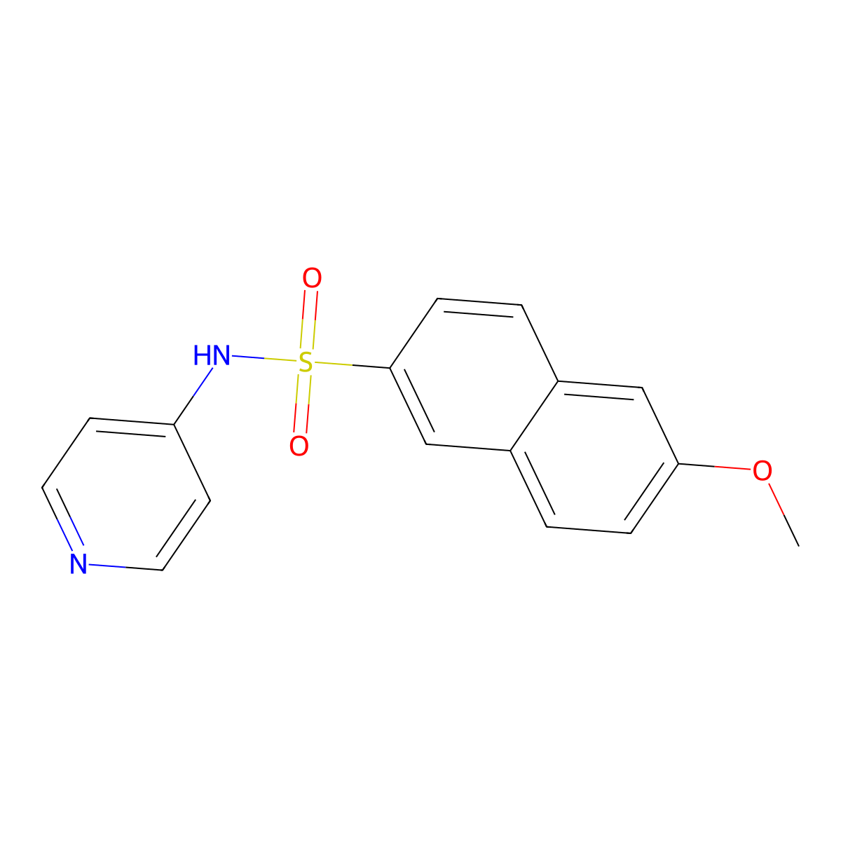 6-methoxy-N-(pyridin-4-yl)naphthalene-2-sulfonamide molecular structure, CAS 332388-85-9