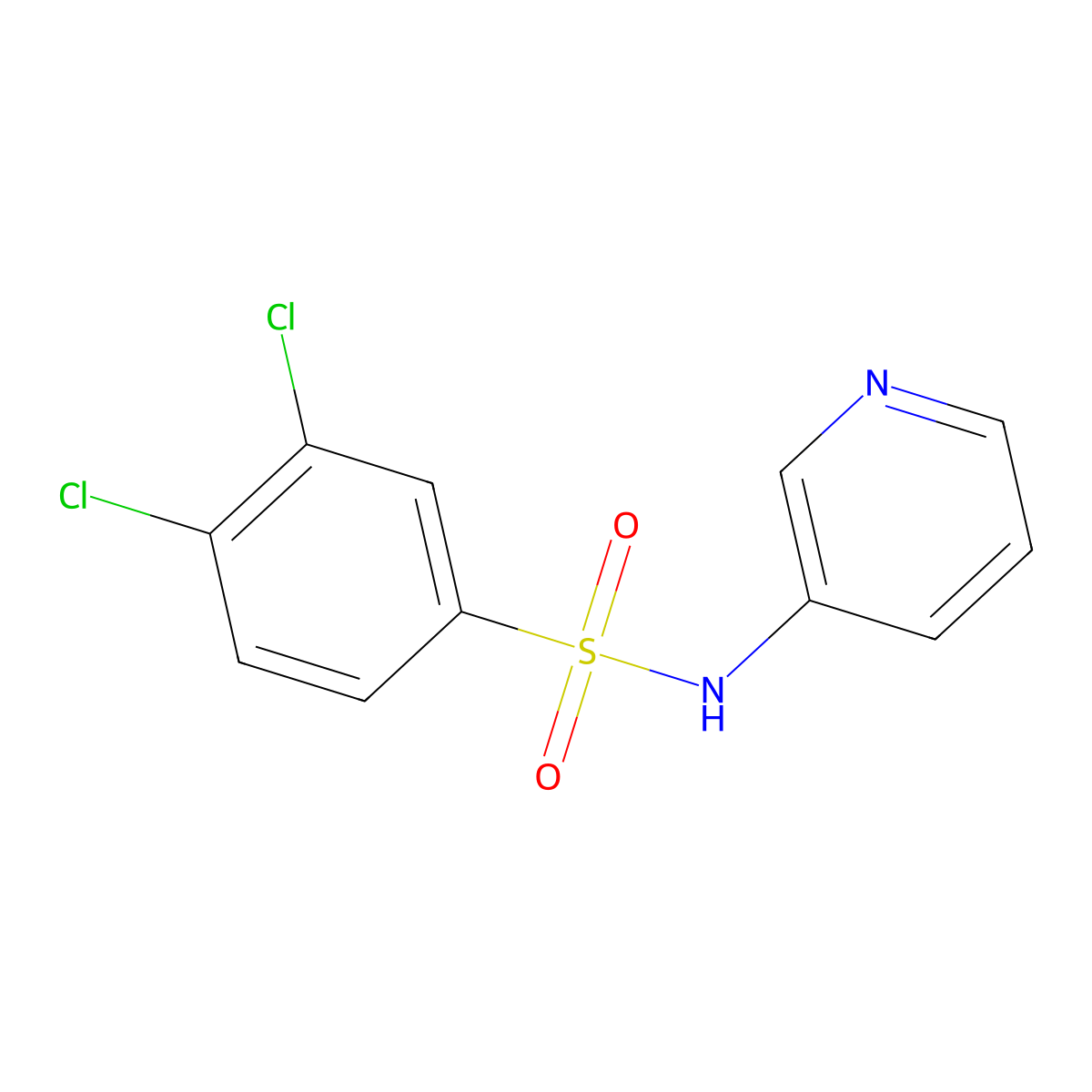 3,4-dichloro-N-pyridin-3-ylbenzenesulfonamide molecular structure, CAS 332388-87-1