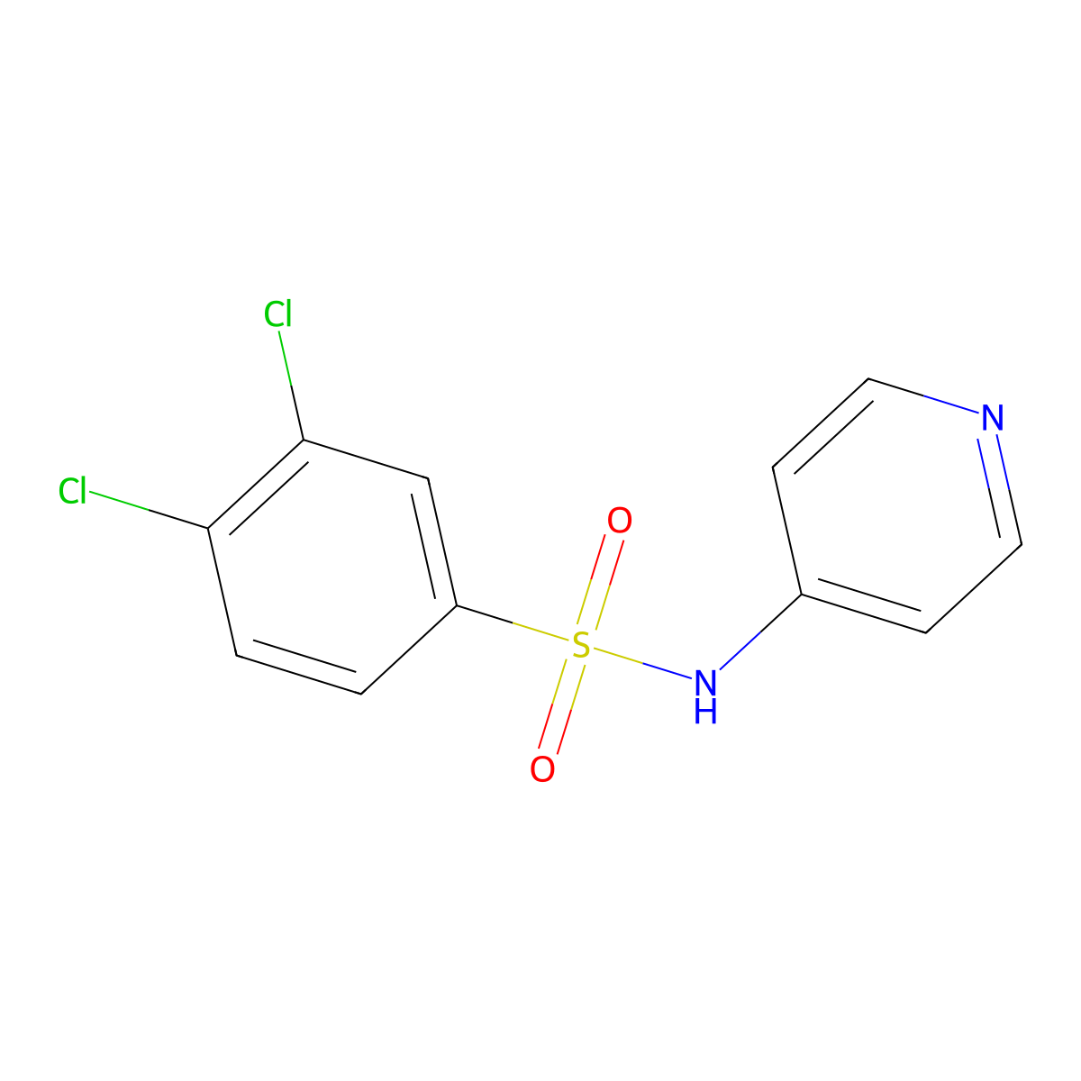 3,4-Dichloro-N-pyridin-4-yl-benzenesulfonamide molecular structure, CAS 332388-88-2
