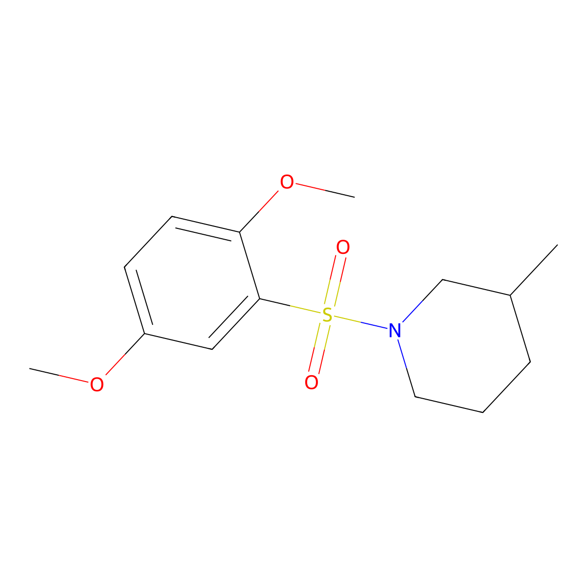 1-(2,5-Dimethoxy-benzenesulfonyl)-3-methyl-piperidine molecular structure, CAS 332389-00-1