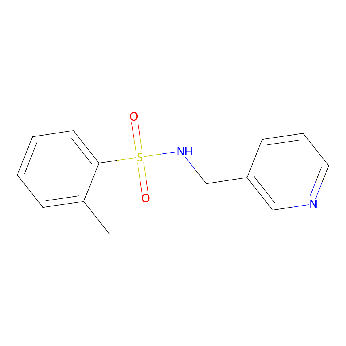2-methyl-N-(pyridin-3-ylmethyl)benzenesulfonamide molecular structure, CAS 332389-01-2