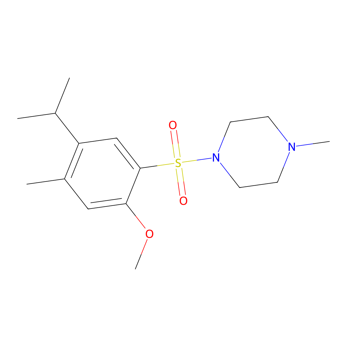 1-(5-Isopropyl-2-methoxy-4-methyl-benzenesulfonyl)-4-methyl-piperazine molecular structure, CAS 332389-07-8