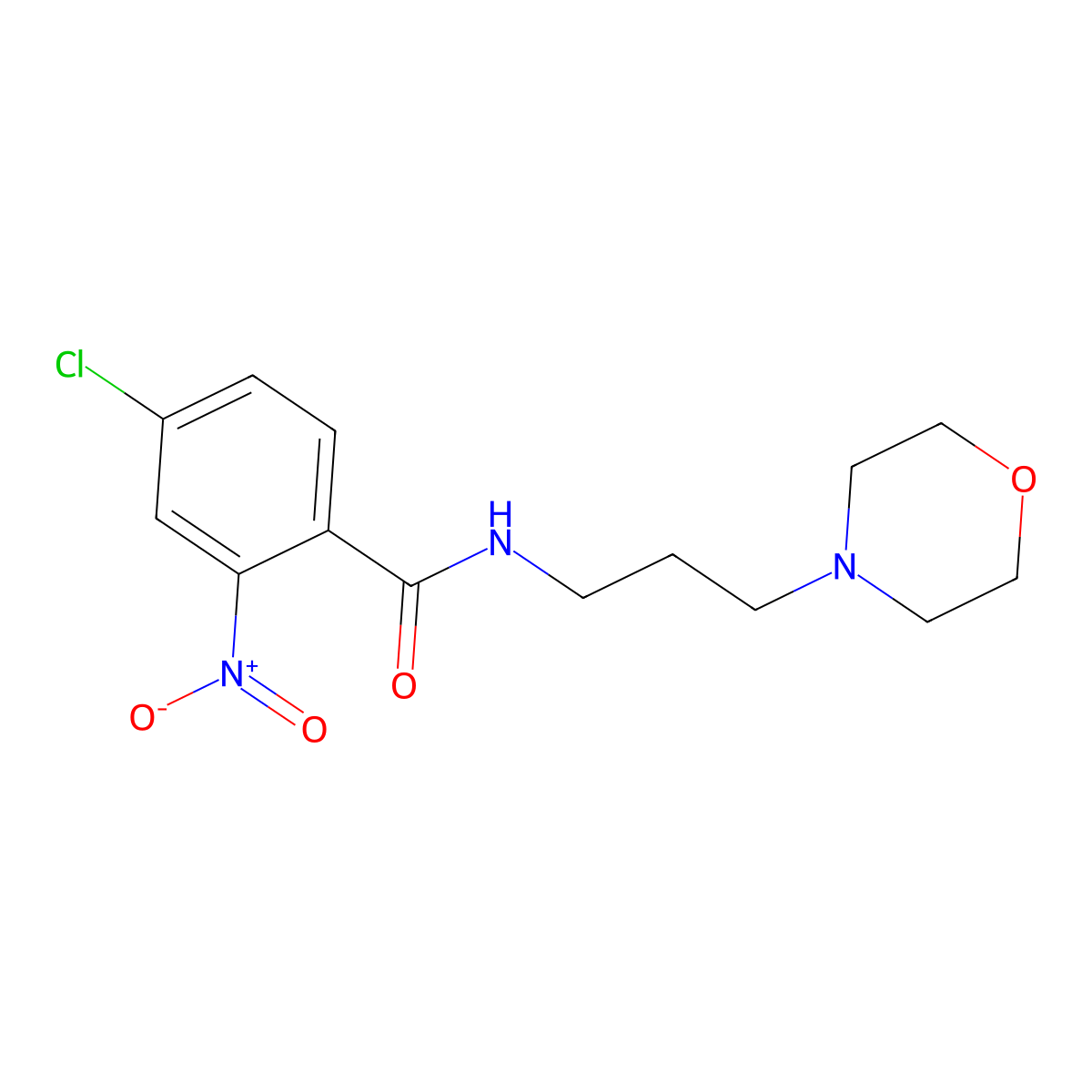 4-chloro-N-(3-morpholin-4-ylpropyl)-2-nitrobenzamide molecular structure, CAS 332389-11-4