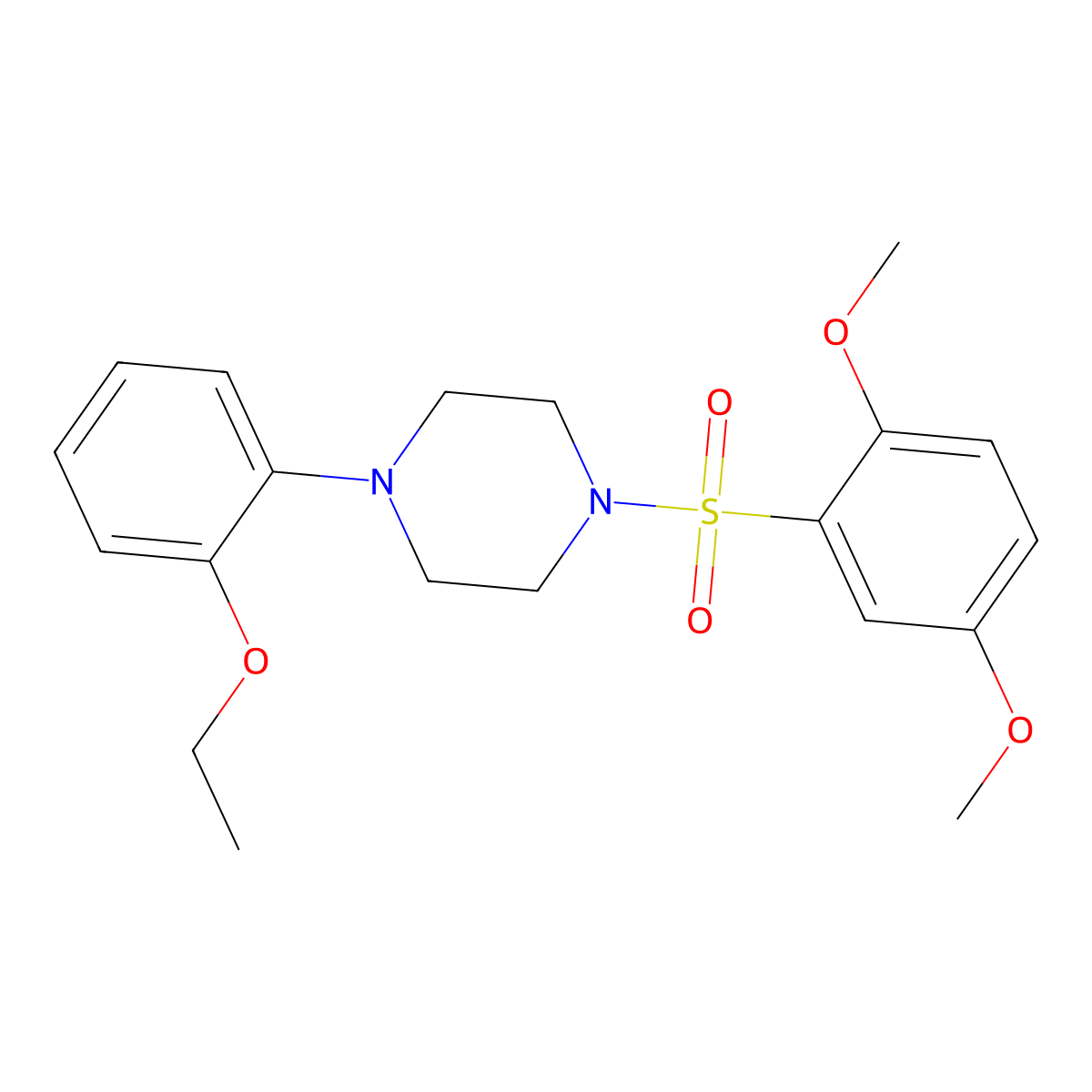 1-(2,5-Dimethoxy-benzenesulfonyl)-4-(2-ethoxy-phenyl)-piperazine molecular structure, CAS 332389-12-5