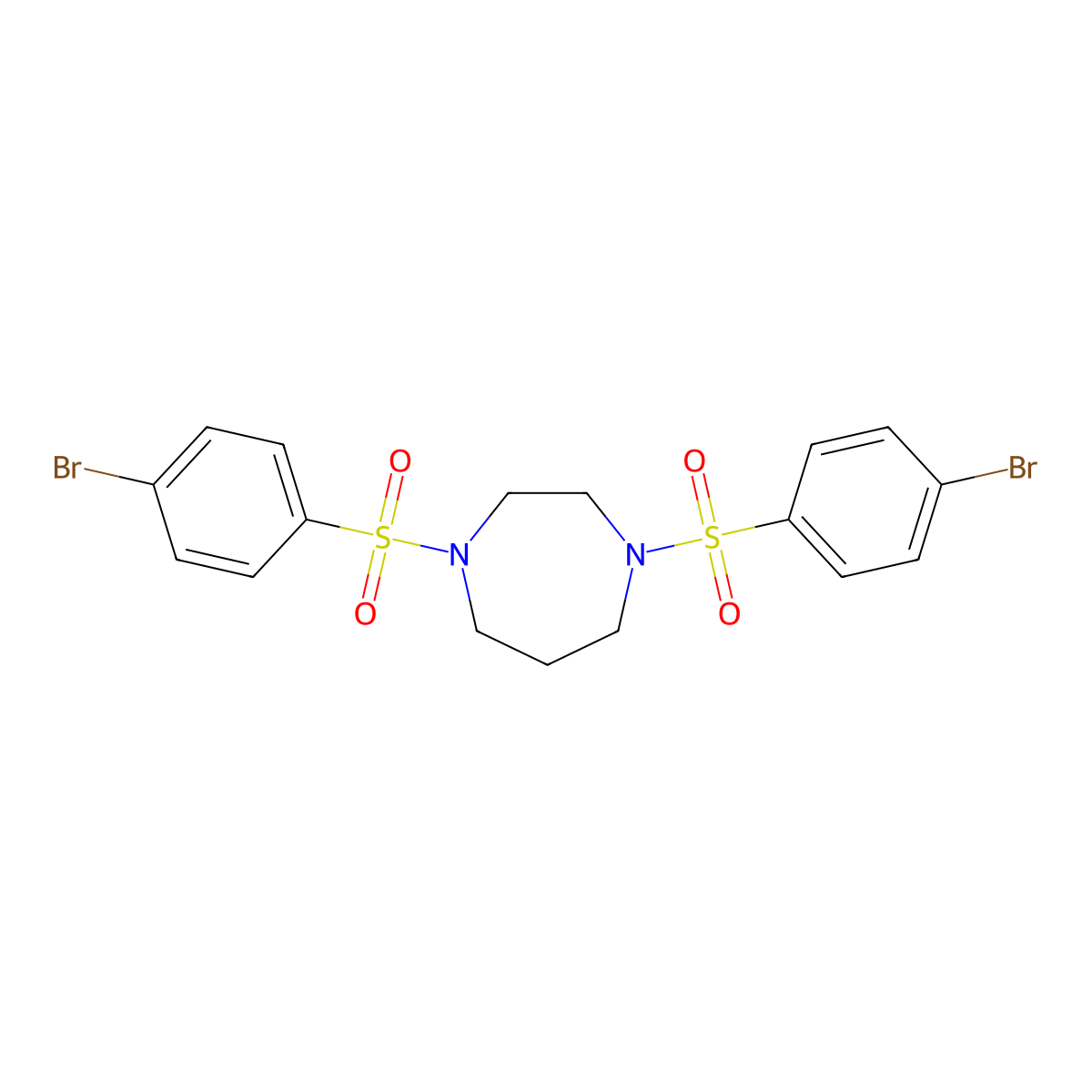 1,4-Bis(4-bromobenzenesulfonyl)-1,4-diazepane molecular structure, CAS 332389-15-8
