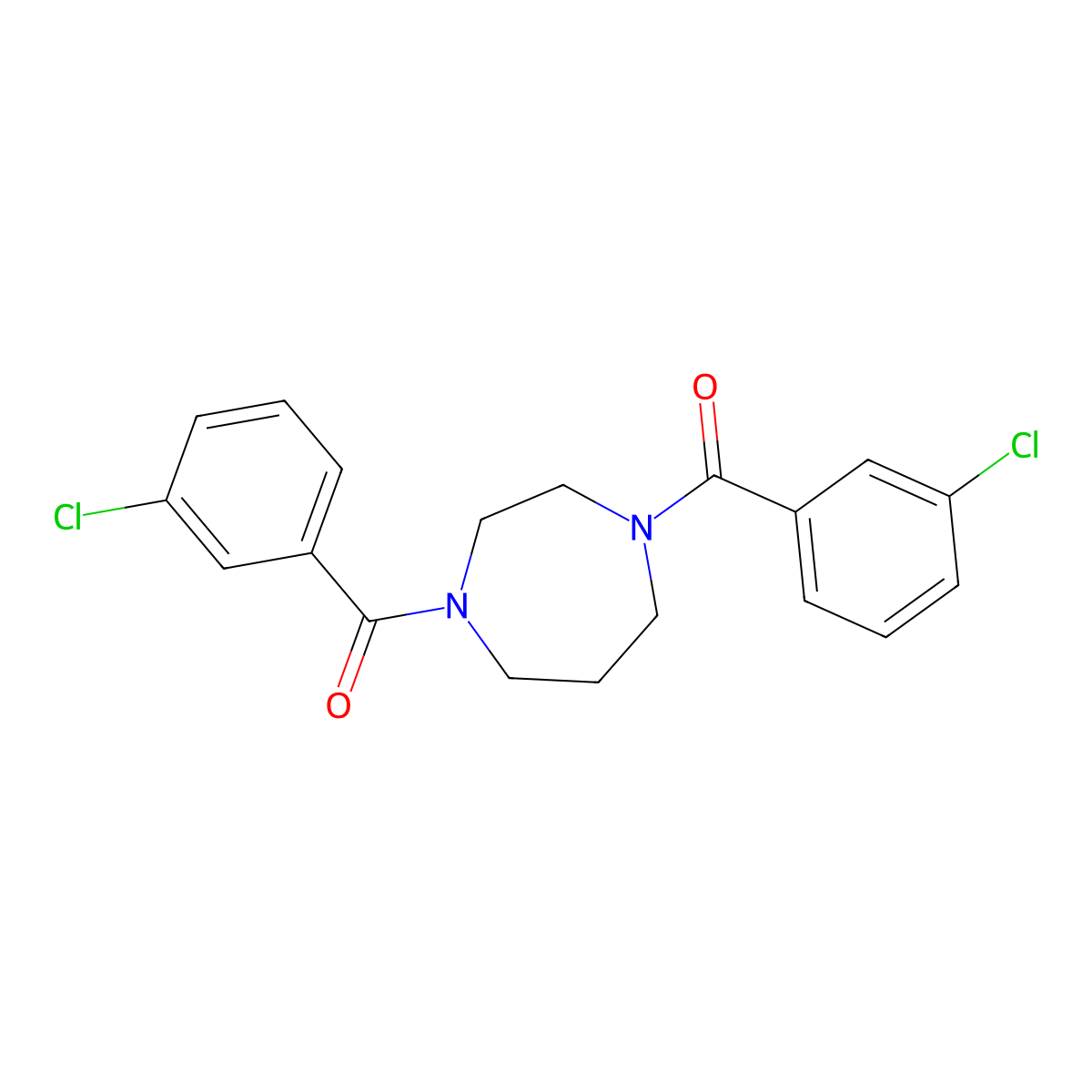 [4-(3-Chlorobenzoyl)-1,4-diazepan-1-yl]-(3-chlorophenyl)methanone molecular structure, CAS 332389-16-9