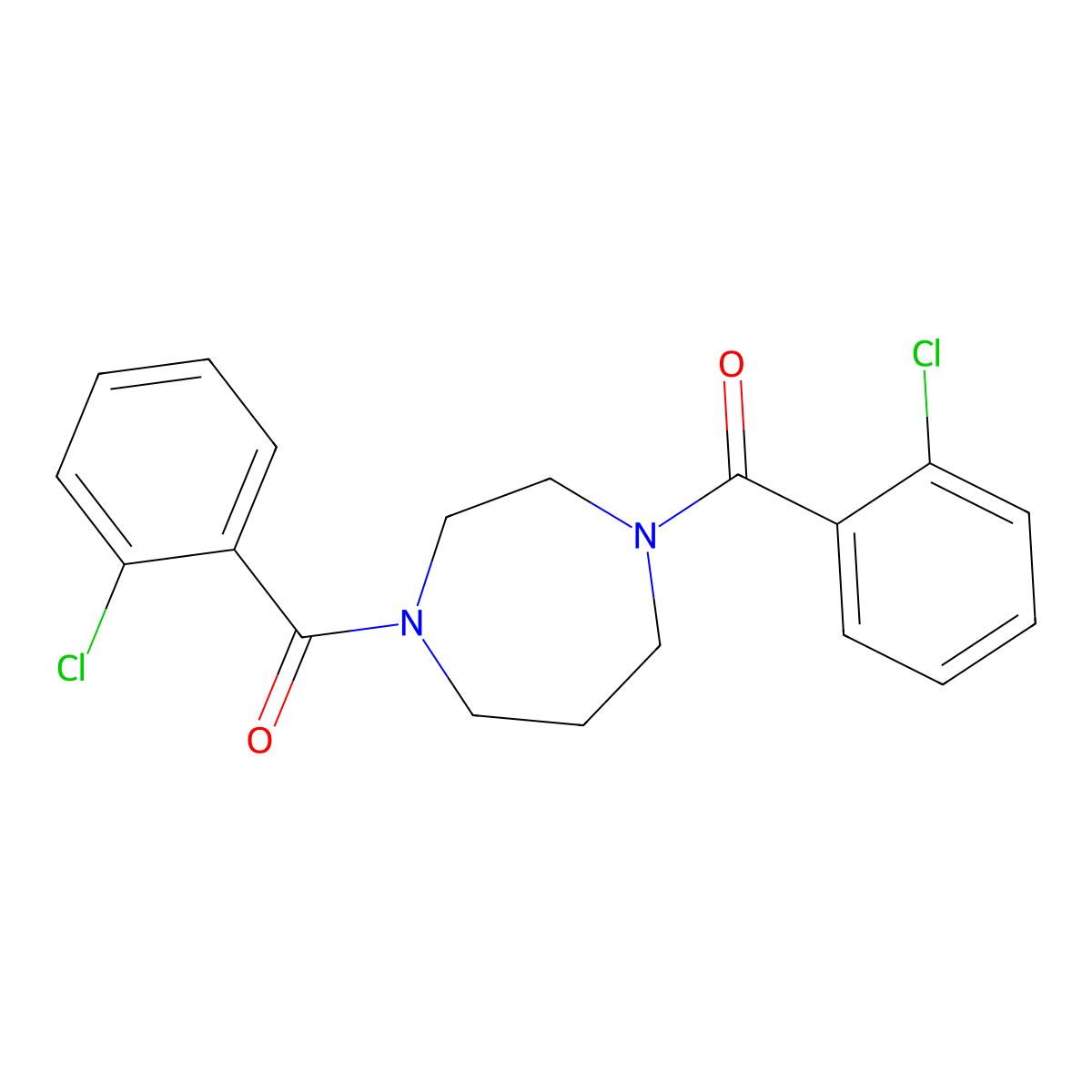 [4-(2-Chlorobenzoyl)-1,4-diazepan-1-yl]-(2-chlorophenyl)methanone molecular structure, CAS 332389-17-0
