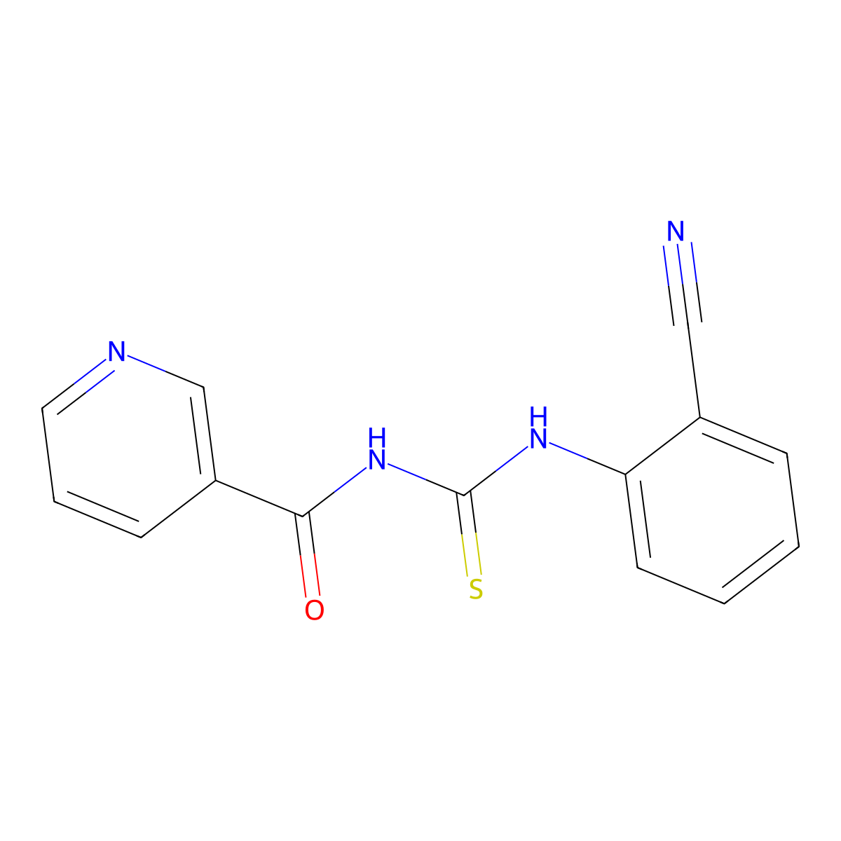 N-[(2-cyanophenyl)carbamothioyl]pyridine-3-carboxamide molecular structure, CAS 332389-66-9