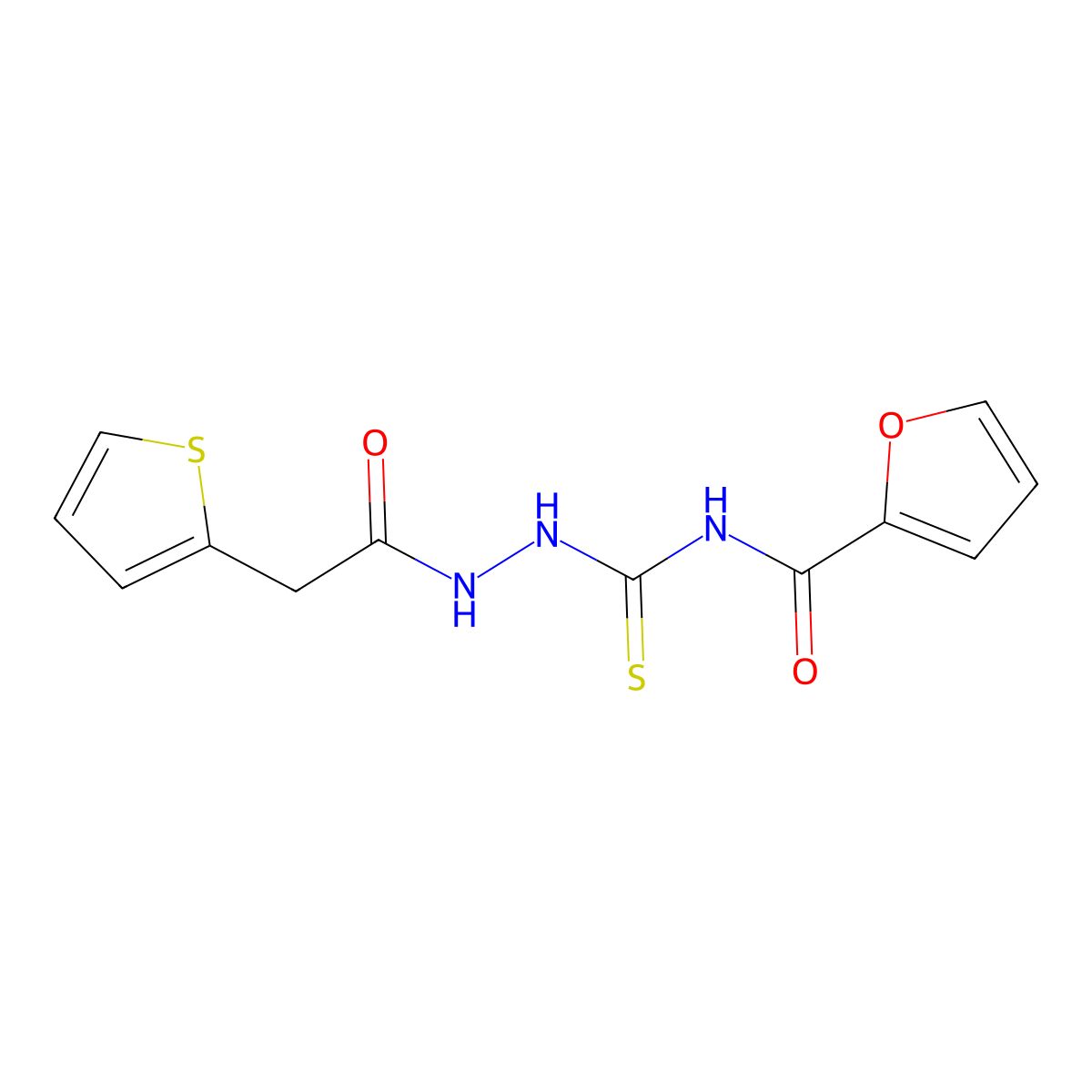 N-[[(2-thiophen-2-ylacetyl)amino]carbamothioyl]furan-2-carboxamide molecular structure, CAS 332390-02-0