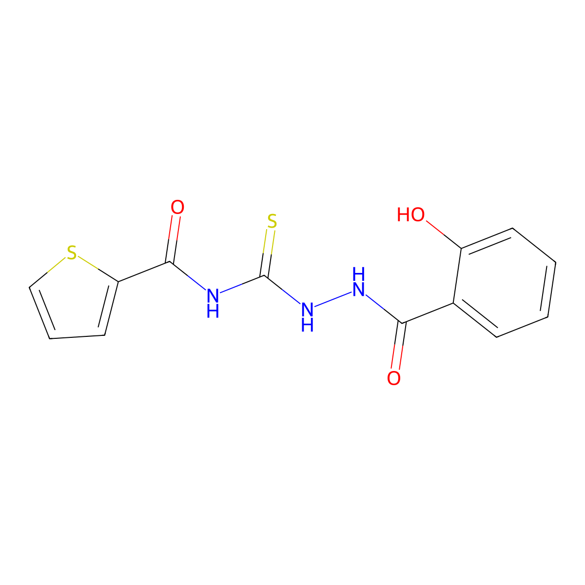 N-[[(2-hydroxybenzoyl)amino]carbamothioyl]thiophene-2-carboxamide molecular structure, CAS 332390-21-3