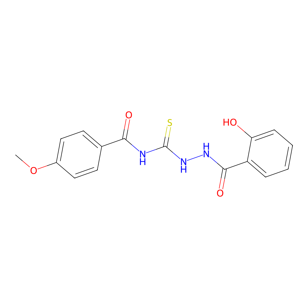 N-[[(2-hydroxybenzoyl)amino]carbamothioyl]-4-methoxybenzamide molecular structure, CAS 332390-24-6