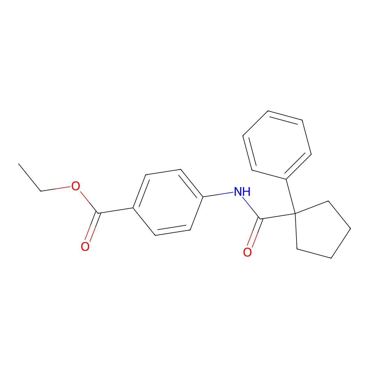 Ethyl 4-((phenylcyclopentyl)carbonylamino)benzoate molecular structure, CAS 332392-05-9