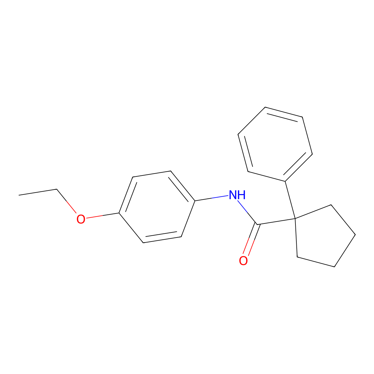 N-(4-ethoxyphenyl)-1-phenylcyclopentane-1-carboxamide molecular structure, CAS 332392-08-2