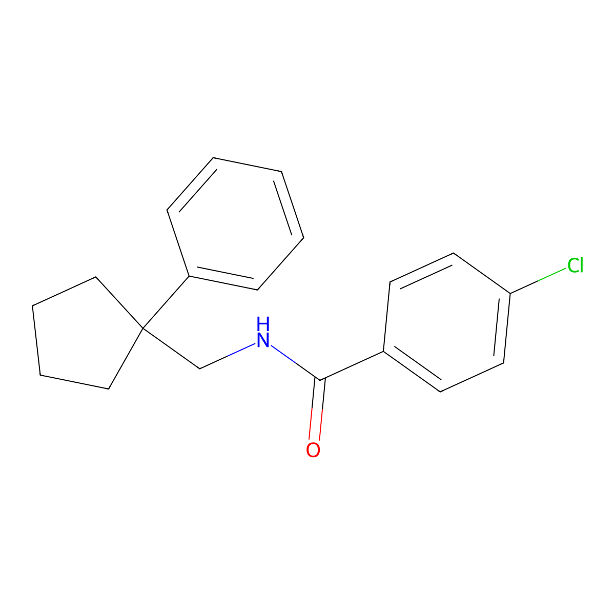 4-chloro-N-[(1-phenylcyclopentyl)methyl]benzamide molecular structure, CAS 332392-11-7