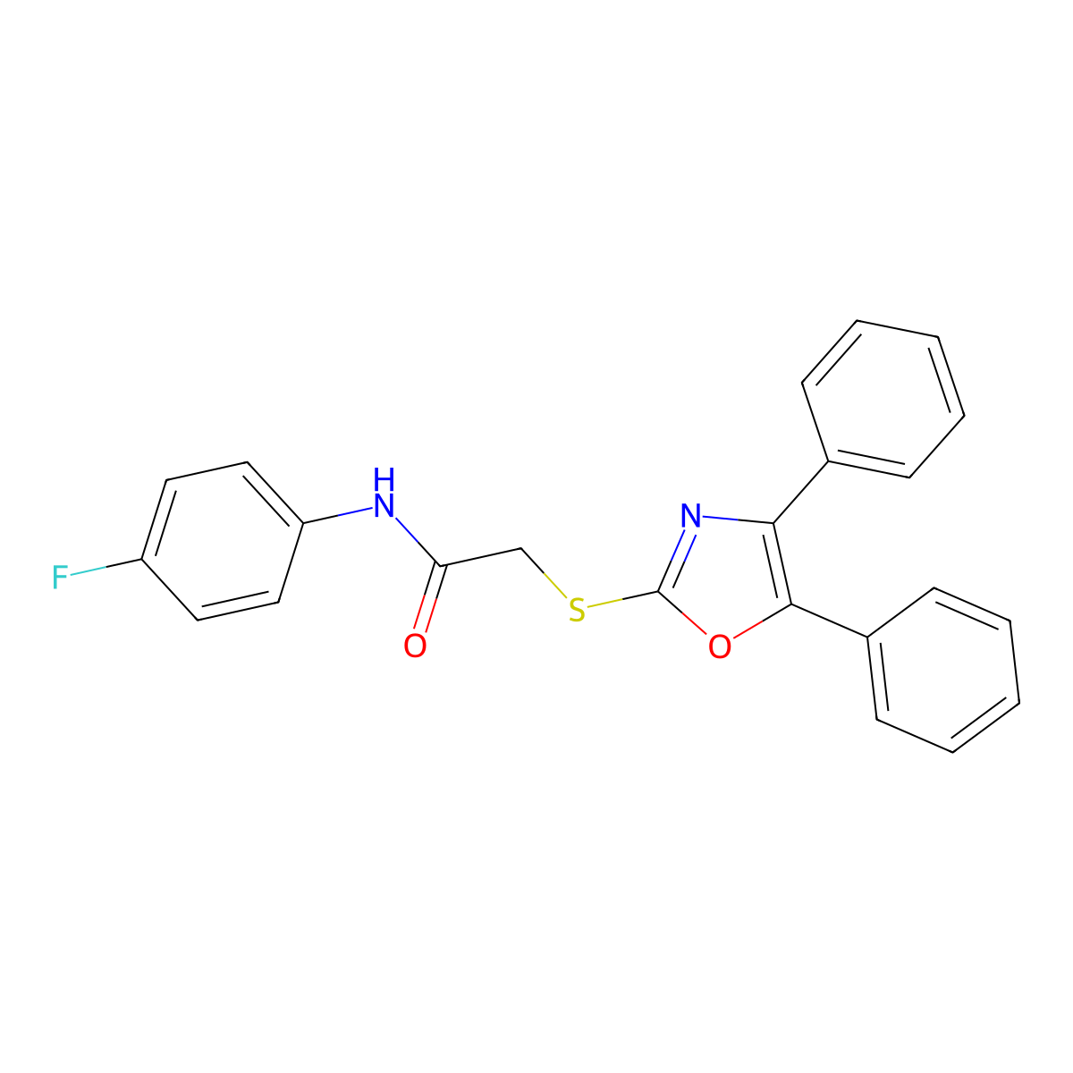 2-[(4,5-diphenyl-1,3-oxazol-2-yl)sulfanyl]-N-(4-fluorophenyl)acetamide molecular structure, CAS 332393-87-0