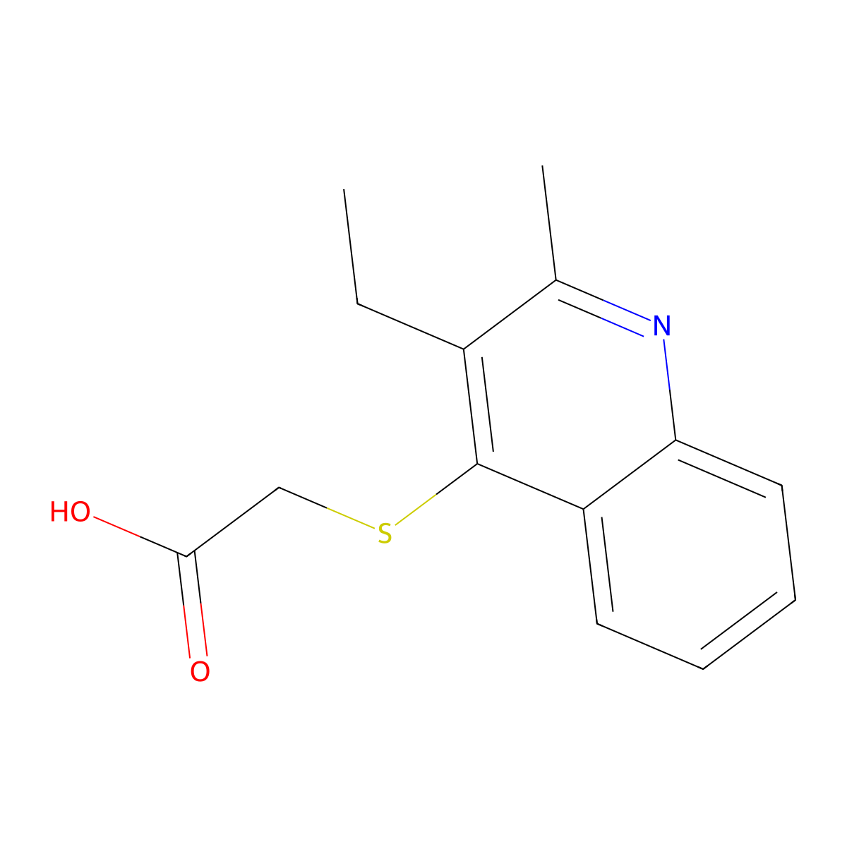 [(3-Ethyl-2-methylquinolin-4-yl)sulfanyl]acetic acid molecular structure, CAS 332394-04-4
