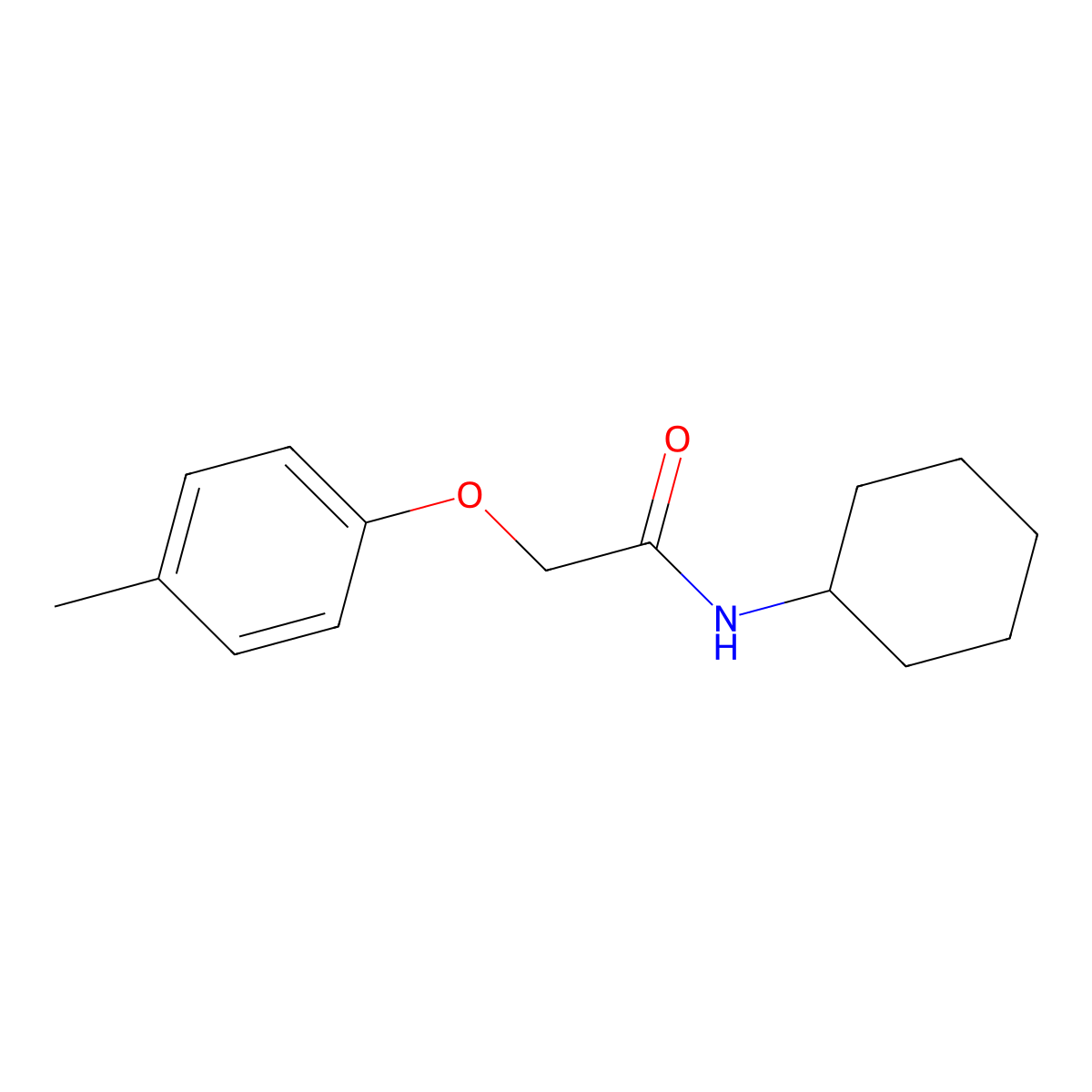 N-cyclohexyl-2-(4-methylphenoxy)acetamide molecular structure, CAS 332399-43-6
