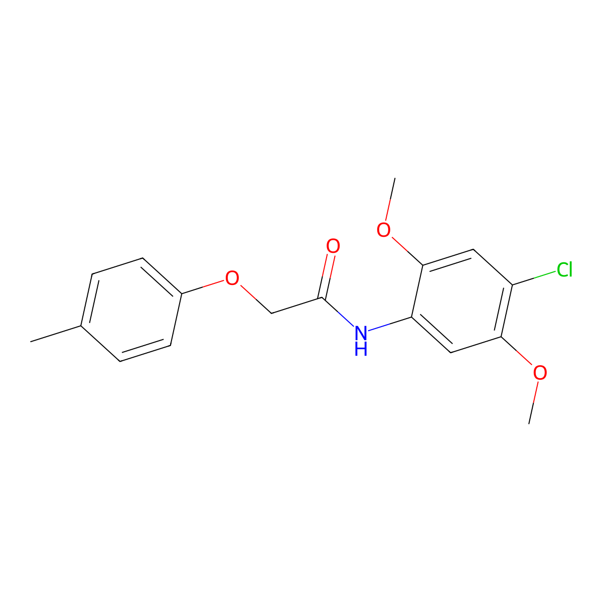 N-(4-chloro-2,5-dimethoxyphenyl)-2-(4-methylphenoxy)acetamide molecular structure, CAS 332399-48-1