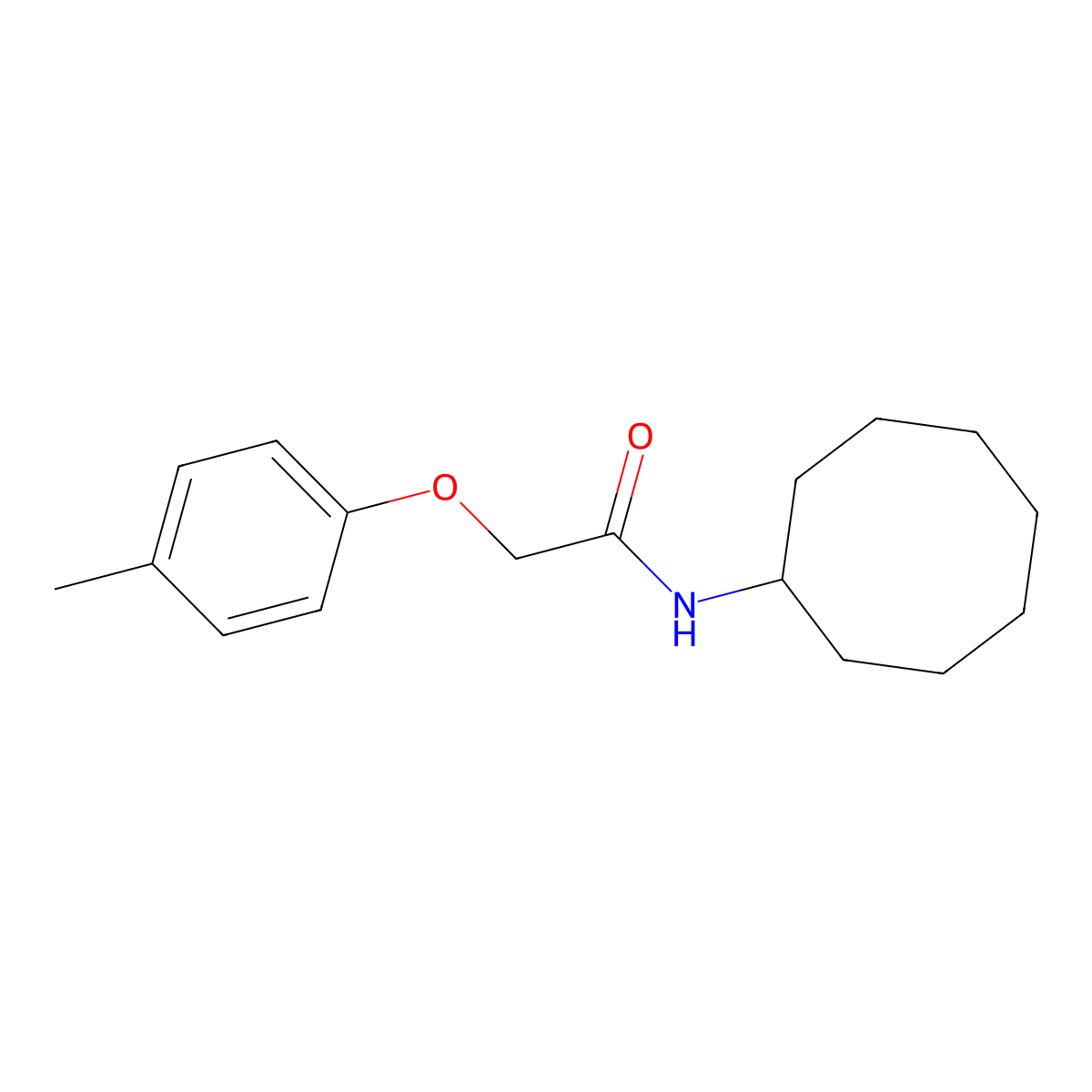 N-Cyclooctyl-2-(p-tolyloxy)acetamide molecular structure, CAS 332399-50-5