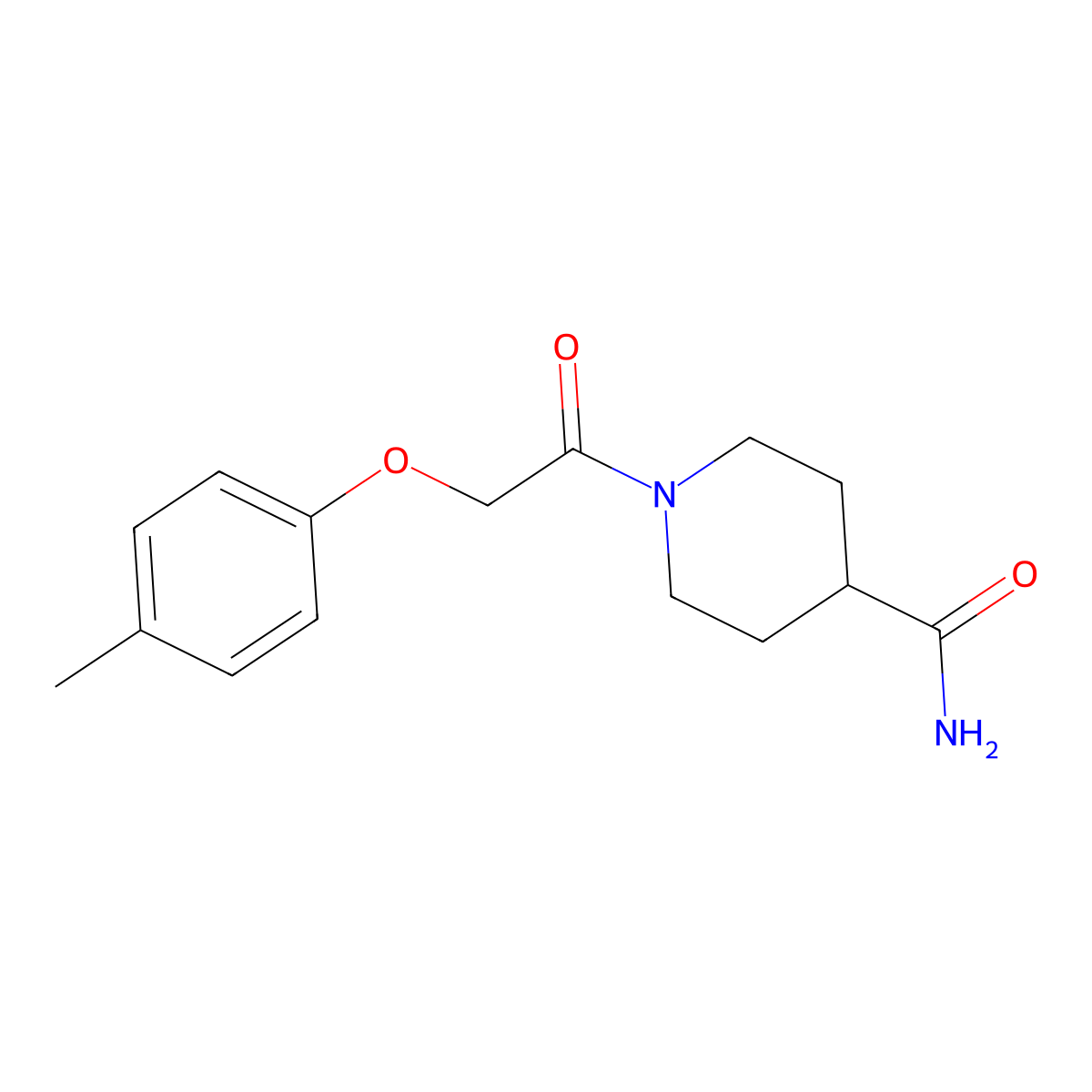 1-[2-(4-Methylphenoxy)acetyl]piperidine-4-carboxamide molecular structure, CAS 332399-52-7