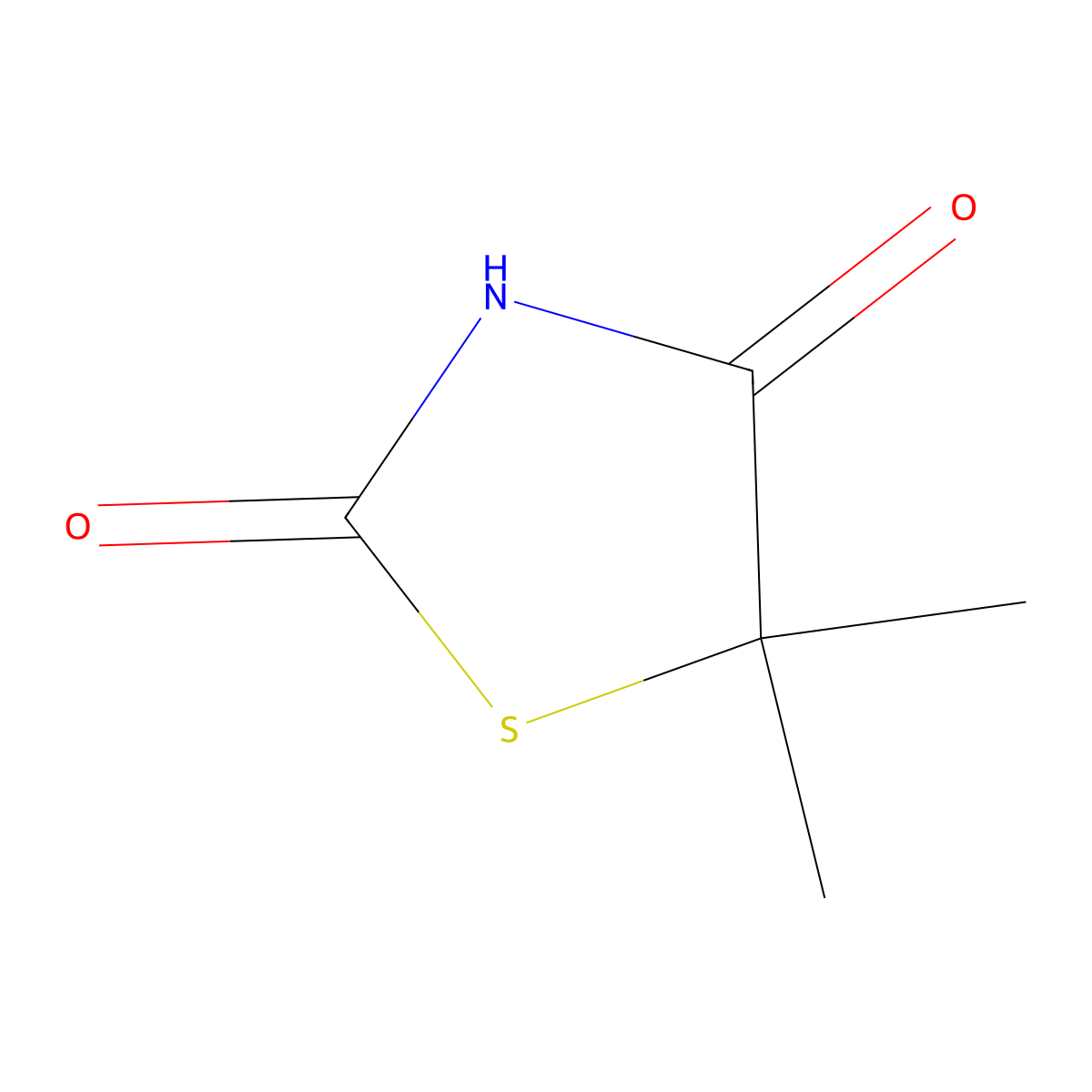 5,5-Dimethyl-1,3-thiazolidine-2,4-dione molecular structure, CAS 3324-15-0