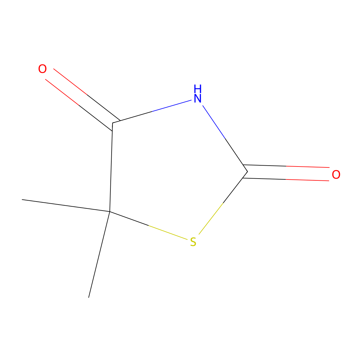 5,5-Dimethyl-1,3-thiazolidine-2,4-dione molecular structure, CAS 3324-15-0