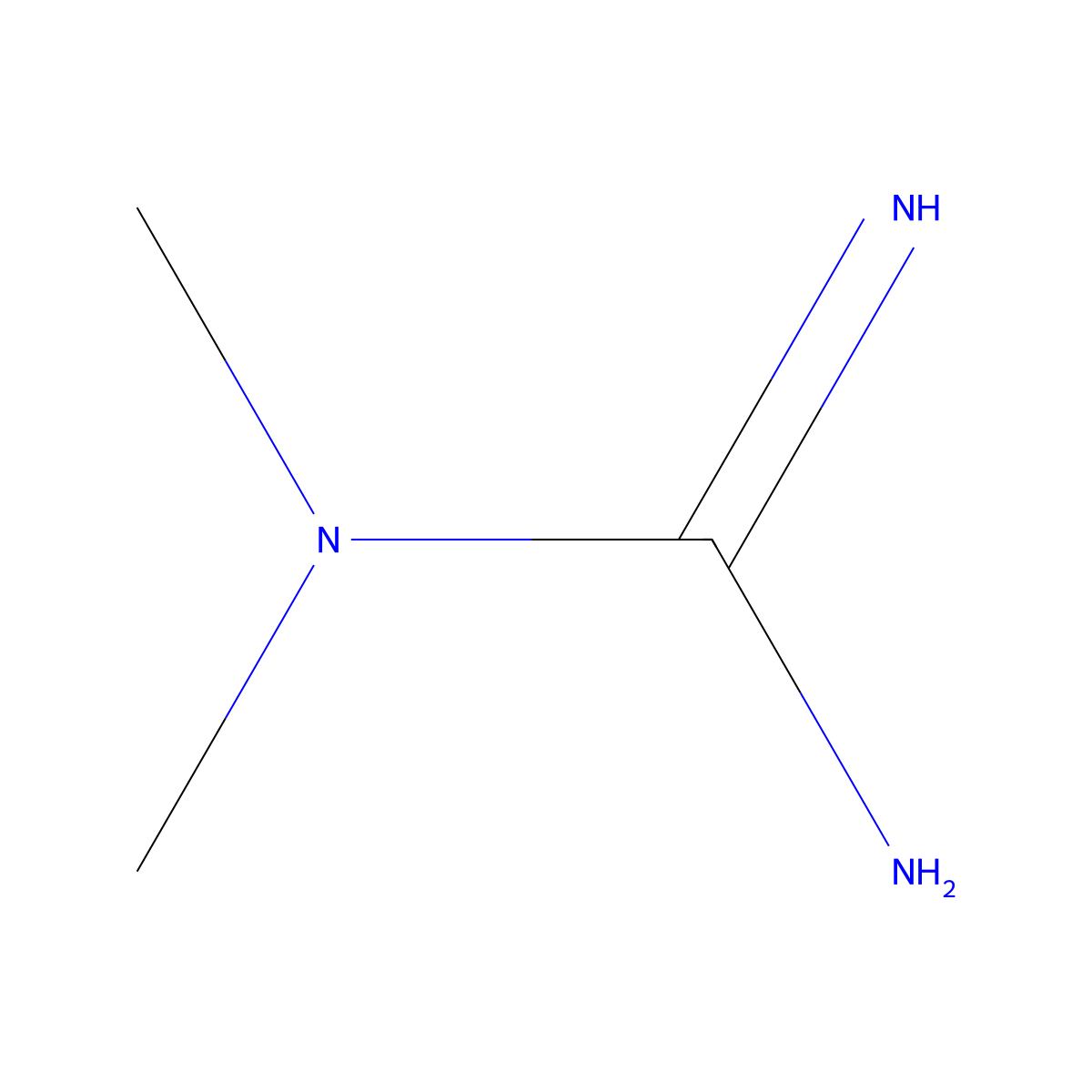 Dimethylguanidine molecular structure, CAS 3324-71-8