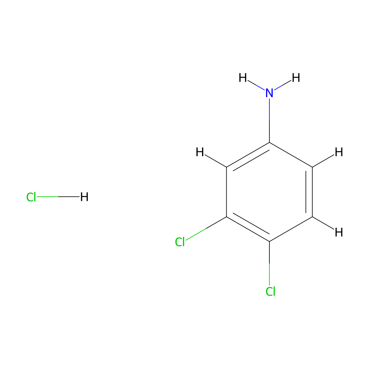 3,4-Dichloroaniline hydrochloride molecular structure, CAS 33240-95-8