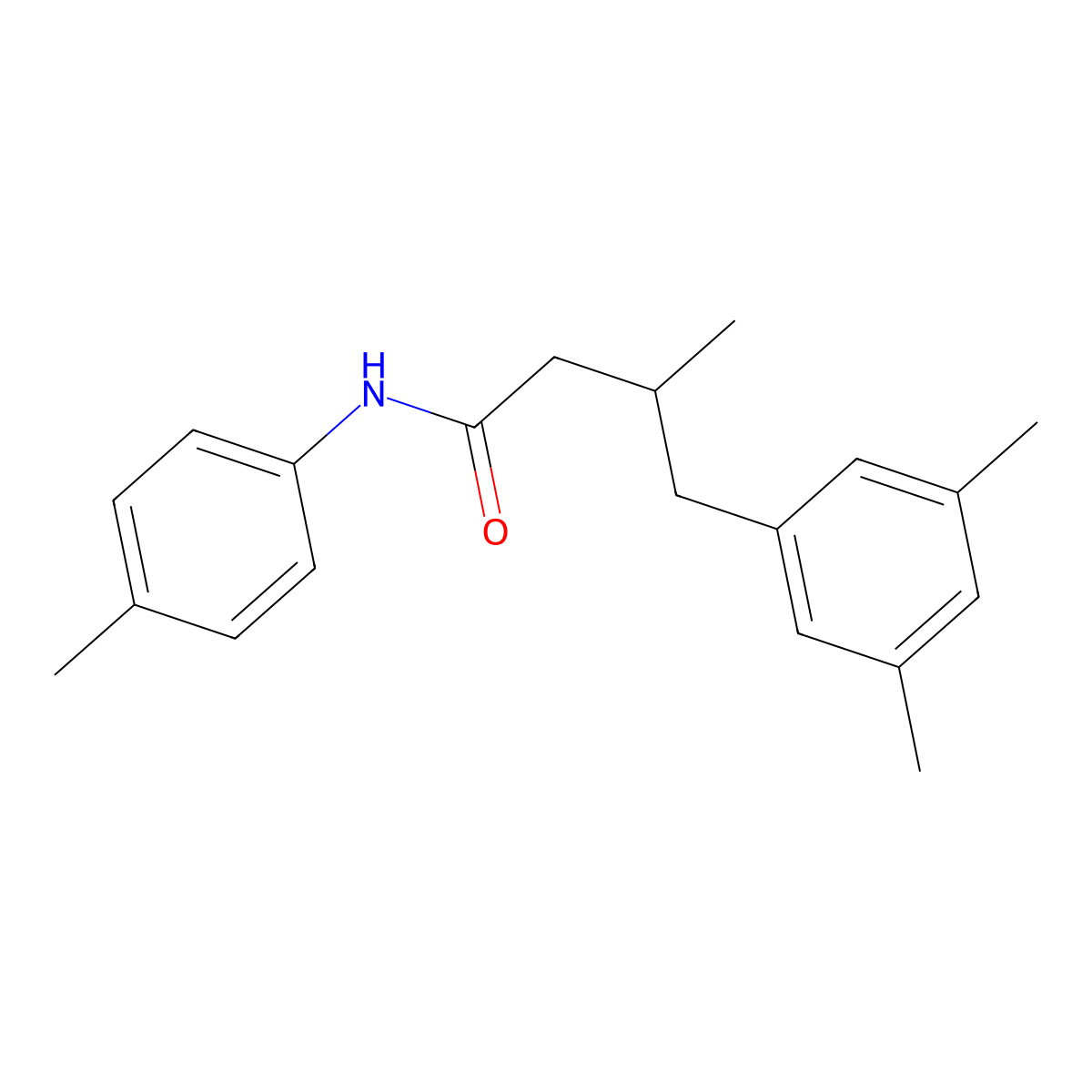 4-(3,5-dimethylphenyl)-3-methyl-N-(4-methylphenyl)butanamide molecular structure, CAS 332400-00-7