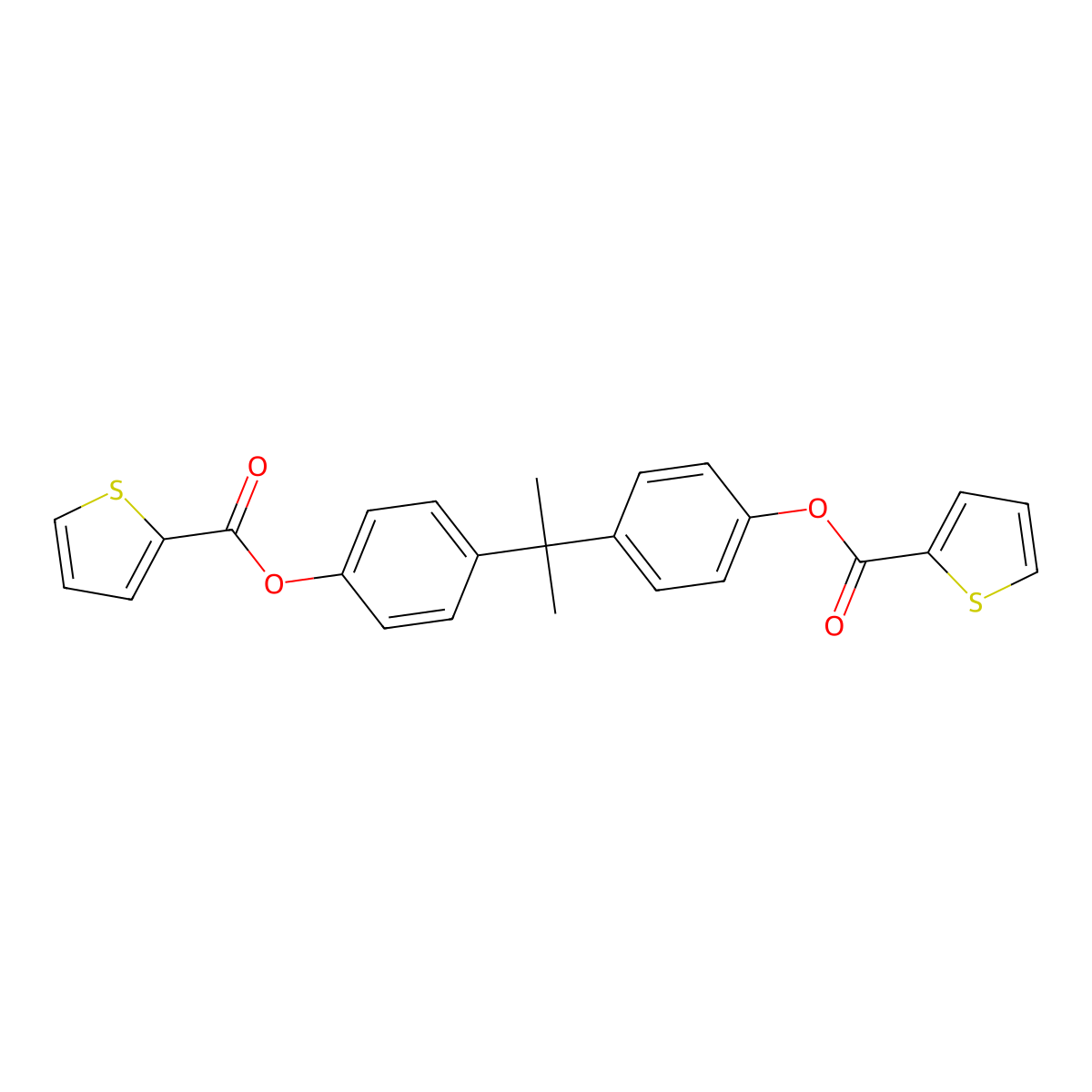 4-(1-Methyl-1-{4-[(2-thienylcarbonyl)oxy]phenyl}ethyl)phenyl 2-thiophenecarboxylate molecular structure, CAS 332400-37-0