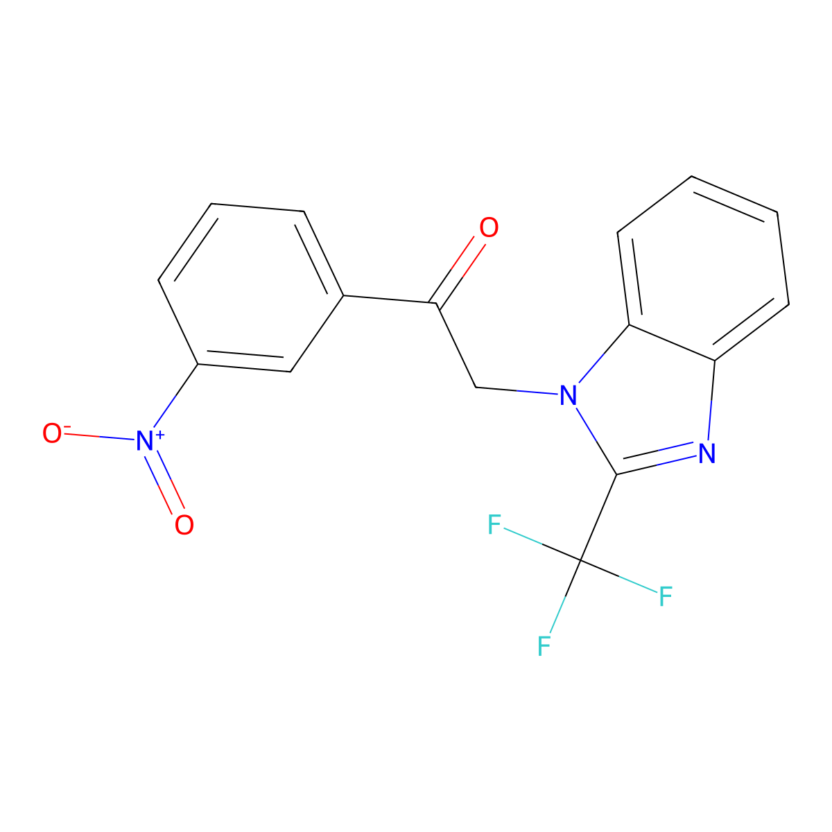 1-(3-Nitrophenyl)-2-[2-(trifluoromethyl)benzimidazol-1-yl]ethanone molecular structure, CAS 332400-48-3