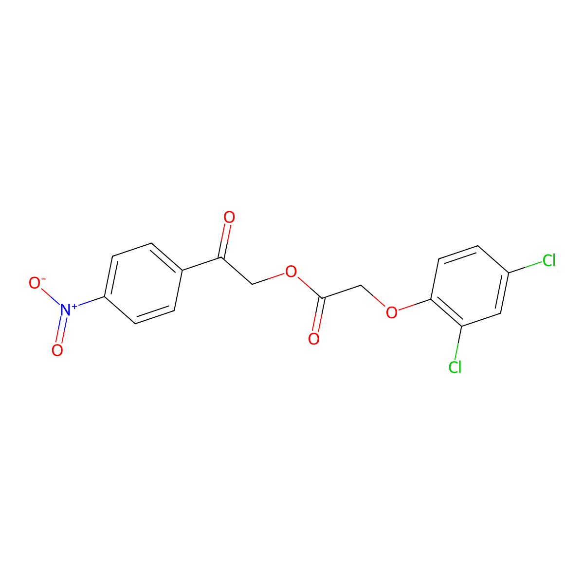 2-(4-Nitrophenyl)-2-oxoethyl (2,4-dichlorophenoxy)acetate molecular structure, CAS 332400-50-7