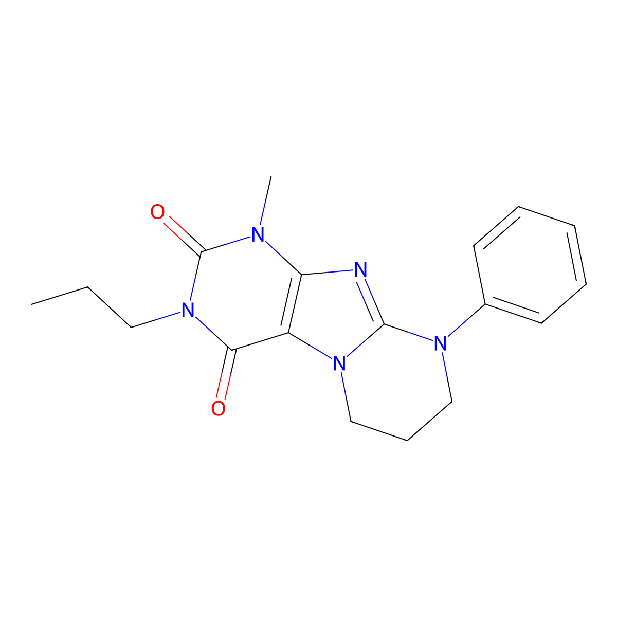 1-methyl-9-phenyl-3-propyl-7,8-dihydro-6H-purino[7,8-a]pyrimidine-2,4-dione molecular structure, CAS 332400-72-3