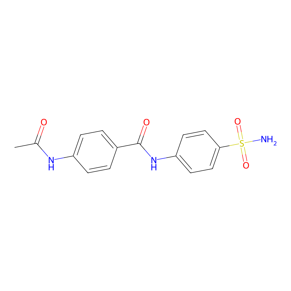4-acetamido-N-(4-sulfamoylphenyl)benzamide molecular structure, CAS 332402-42-3