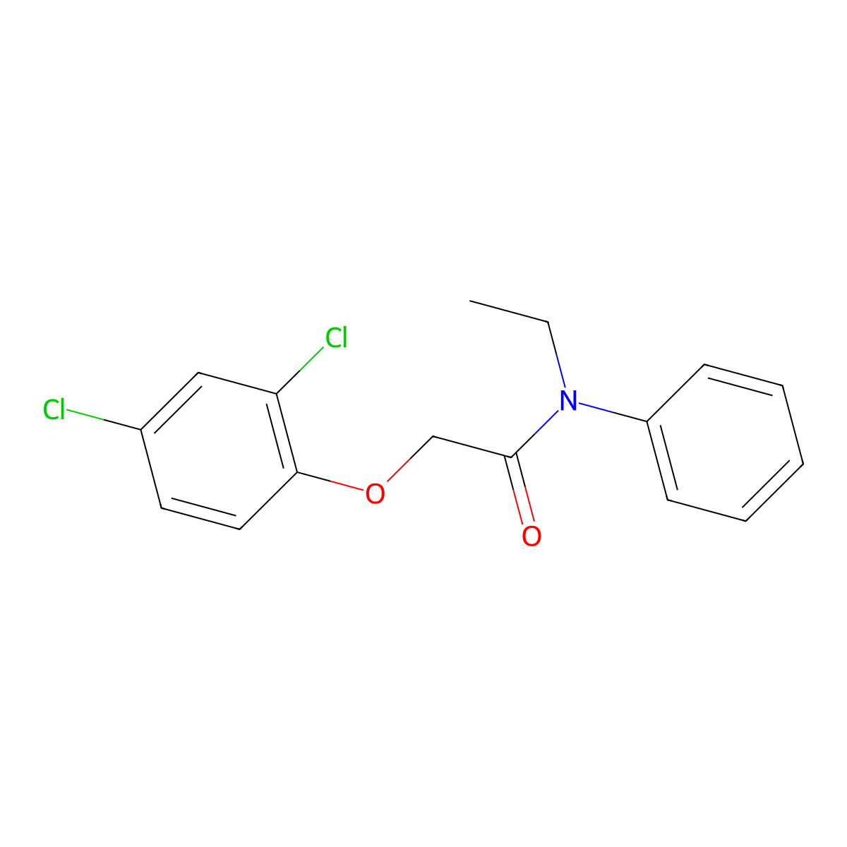 2-(2,4-dichlorophenoxy)-N-ethyl-N-phenylacetamide molecular structure, CAS 332402-43-4