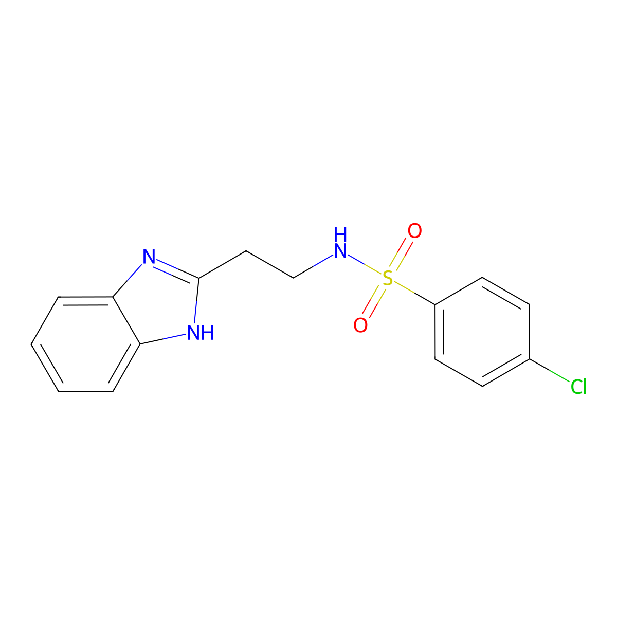 N-(2-(1H-benzo[d]imidazol-2-yl)ethyl)-4-chlorobenzenesulfonamide molecular structure, CAS 332402-61-6