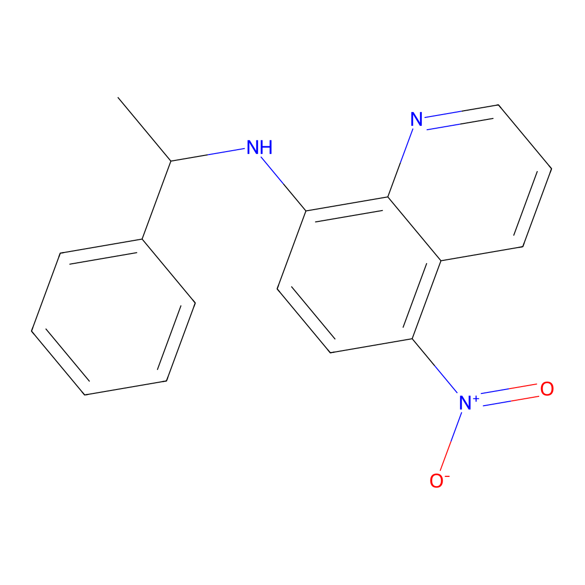 5-nitro-N-(1-phenylethyl)quinolin-8-amine molecular structure, CAS 332402-90-1