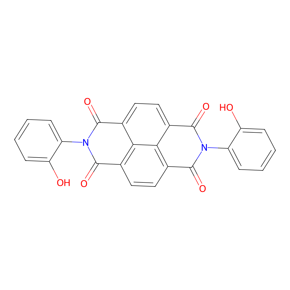2,7-bis(2-hydroxyphenyl)benzo[lmn][3,8]phenanthroline-1,3,6,8(2H,7H)-tetraone molecular structure, CAS 332403-27-7