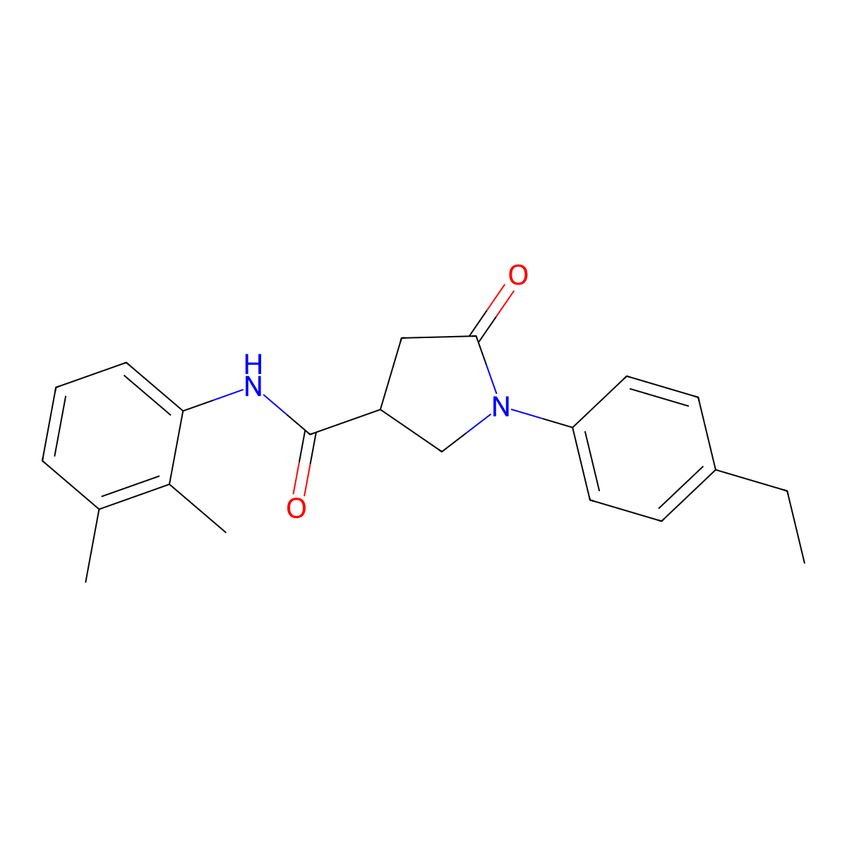 N-(2,3-dimethylphenyl)-1-(4-ethylphenyl)-5-oxopyrrolidine-3-carboxamide molecular structure, CAS 332403-77-7